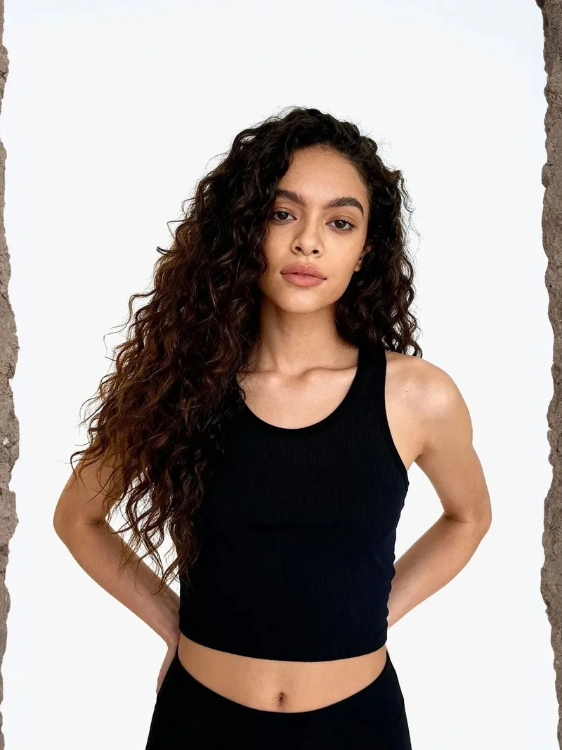 TOMMYLIFE TOMMY Ribbed Sleeveless Crop Top