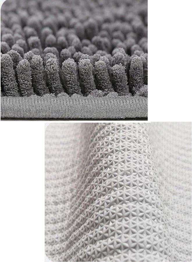 Reyox Chenille Bath Mat, Toilet Rugs U Shaped, Soft Plush Bath Bathroom Rug, Absorbent Shaggy Bathroom Contour Rug Olive Green 19.7"x15.7" - Image 2
