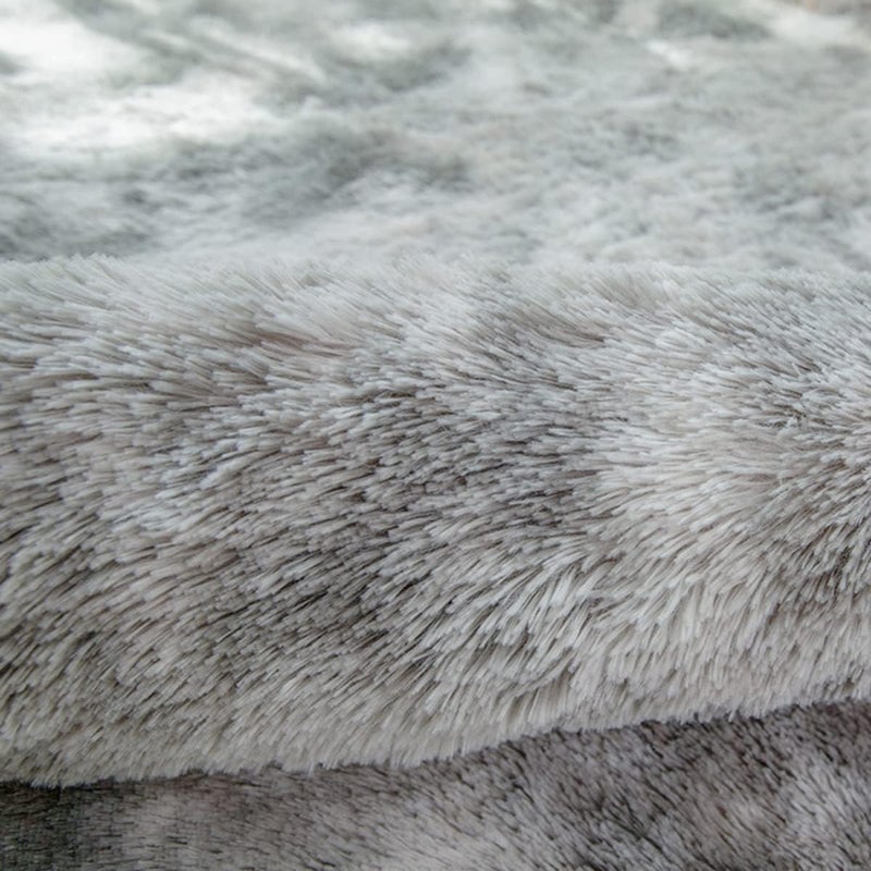 Fluffy Area Rug - Soft Anti-Slip Carpet for Living Room and Bedroom (Grey White, 80x120cm) - Image 4