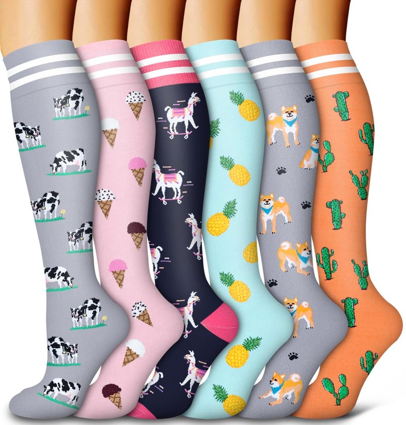 Bluemaple 6 Pack Copper Compression Socks for Women and Men Circulation-Best Support for Medical, Running,Nursing,Athletic - Image 1