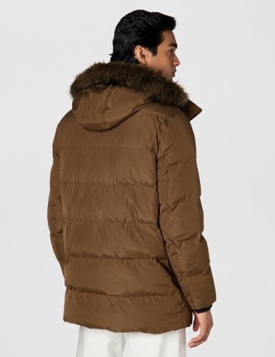 Andrew Marc Men's Mid Length Down Jacket, CAPPUCINO (GATTICA), Large - Image 3