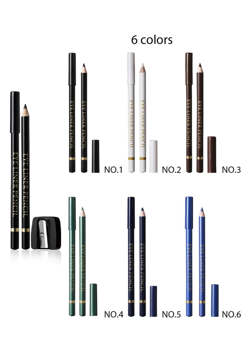 Menow - Eyeliner Pencil Package 6 Colors - 12 Pcs + sharpaner - Image 1
