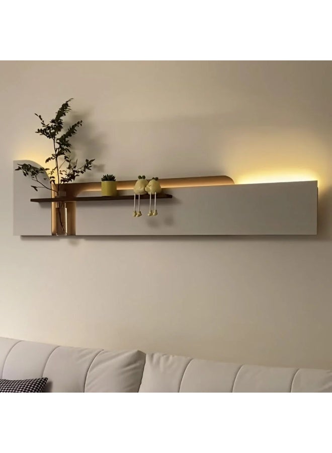 Gardenia Insyab Plate – Hidden Light Wall Art with Glass Rose Holder and Remote Control – Elegant Illuminated Decorative Panel for Living Room, Entrance, or Bedroom – Premium Wooden Design ( Cream Branches ) - Image 2