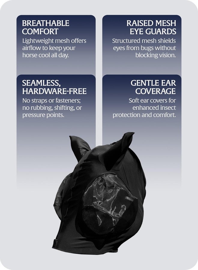 Equinavia Bug Out Fly Mask | Against Flies, Insects, UV Rays - Black - Cob - Image 4