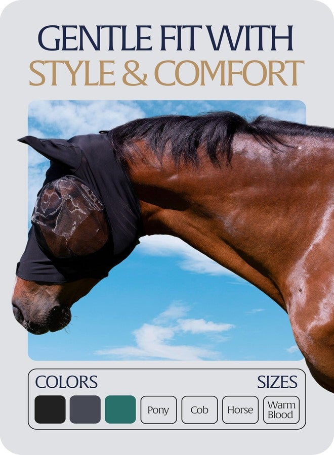 Equinavia Bug Out Fly Mask | Against Flies, Insects, UV Rays - Black - Cob - Image 3