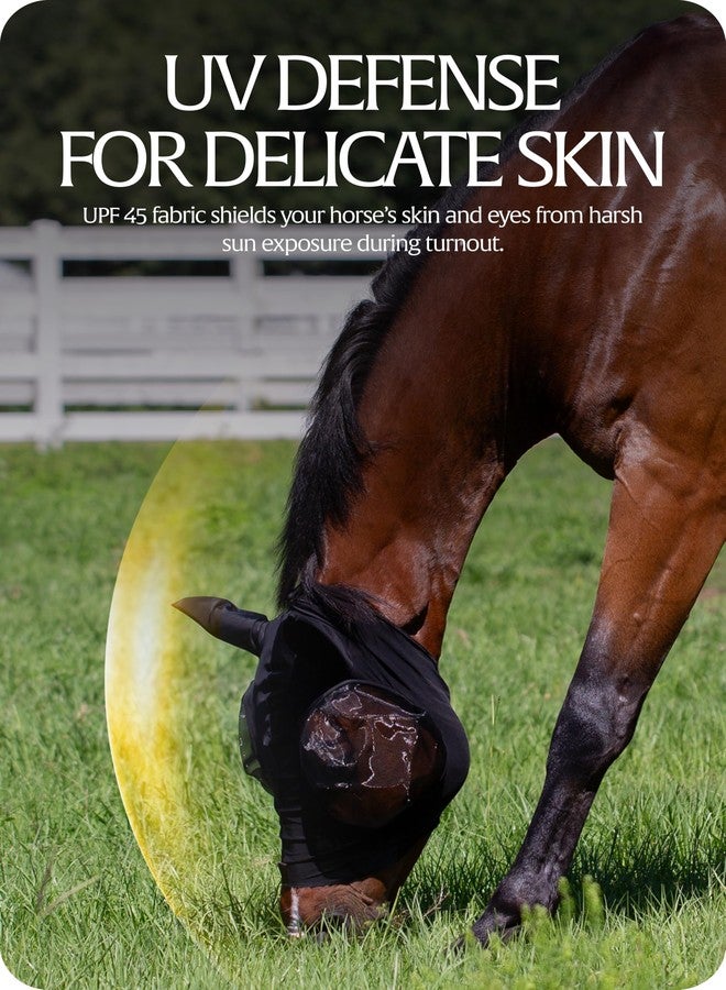 Equinavia Bug Out Fly Mask | Against Flies, Insects, UV Rays - Black - Cob - Image 5