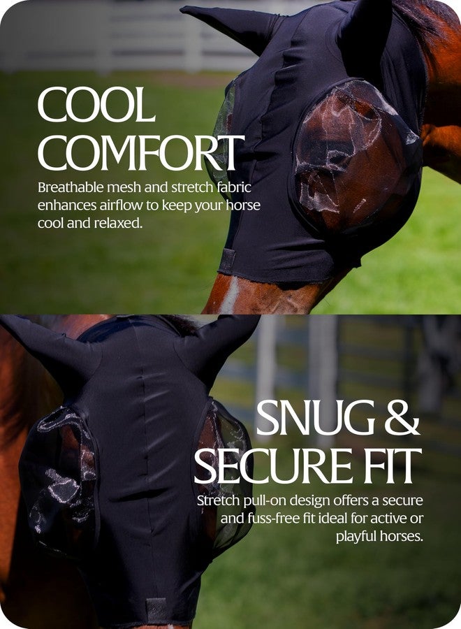 Equinavia Bug Out Fly Mask | Against Flies, Insects, UV Rays - Black - Cob - Image 2