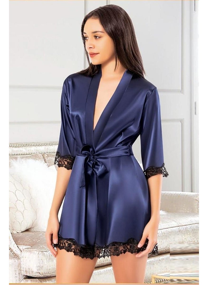 Xses 2118 Women's Satin Dressing Gown-Navy Blue - pzsku/ZD3FA1799DEE466D1DAFDZ/45/_/1731111936/f64109c6-feed-4090-bbd7-4ae01630f846