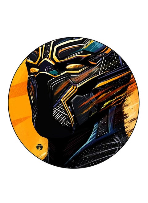 Black Panther Printed Mouse Pad  Round  Multicolour