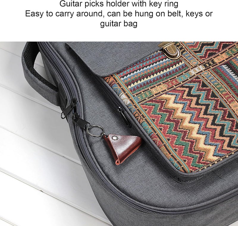 Individual & group usable Keenso Folk Guitar Pick Keychain Bag Faux Leather Guitar Pick Holder Case with Keychain Design, Portable for Pick Storage Fulfillment (Dark Brown) All user friendly build Elegant appearance Modern versatile shape Growing order stock support KSA market compliant quality Upgraded quality Multi stock guarantee supply Local available supply Practical build Personal & public compatible Experience optimized build Cross-material combo compatible All space matching look Cost effective global grade quality Wet anti slip Natural tone color options Stain resistant Fault optimized construction All environment compatible Low dust buildup Spec compliant trusted quality All-item unified delivery Simple multifunctional build Universal design - Image 3
