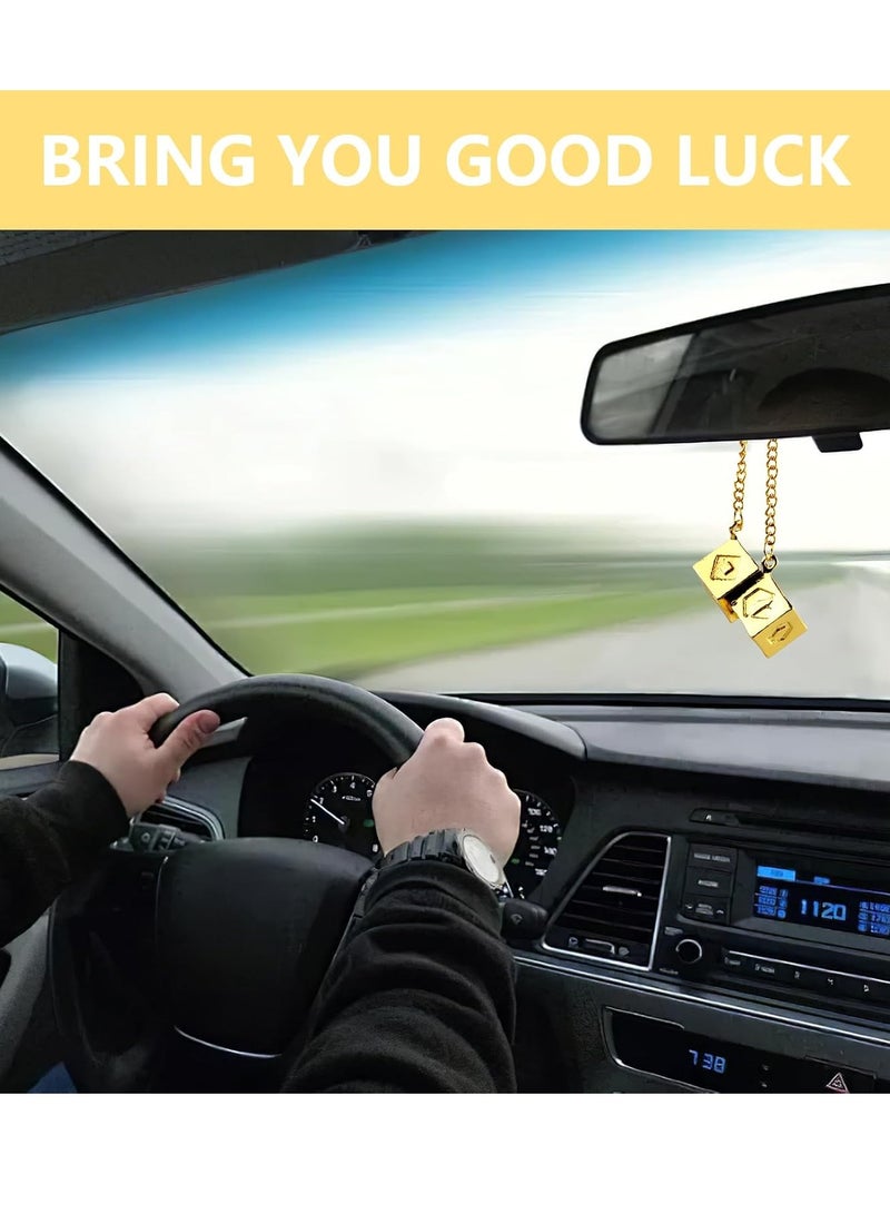 Saker Han Solo Lucky Charm Stainless Steel Gold Plated Metal Lucky Bracelet Adjustable Jewelry Lucky Dice Bracelet Car Accessories for Decoration Car Rearview Mirror  - Image 4