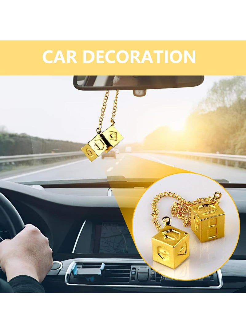 Saker Han Solo Lucky Charm Stainless Steel Gold Plated Metal Lucky Bracelet Adjustable Jewelry Lucky Dice Bracelet Car Accessories for Decoration Car Rearview Mirror  - Image 5