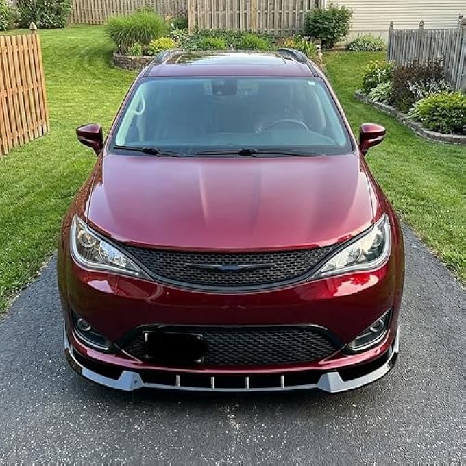 Sts.Ev01 STSEV01 Front Bumper Lip Splitter Spoiler Fit for Chrysler Pacifica 2017-2020 Accessories Limited/LX/Touring/L, 3pcs Air Dam Chin Body Kit Underbody Lip (Gloss Black) - Image 3