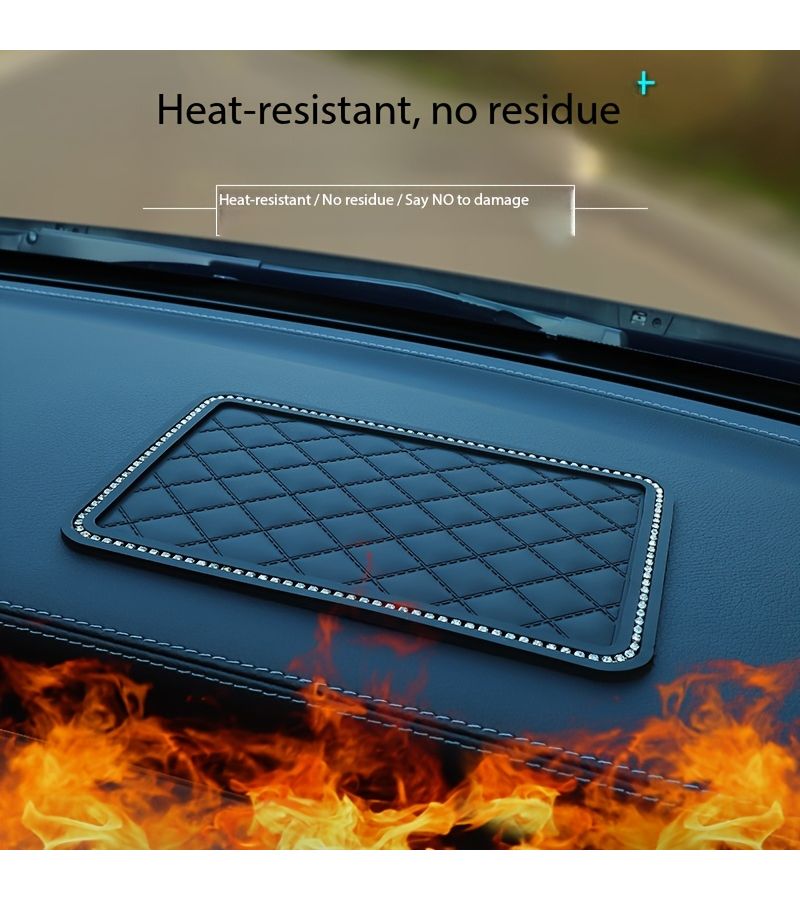 Diamond Encrusted Small Daisy Car Non Slip Mat Dashboard Storage Decor - Image 4