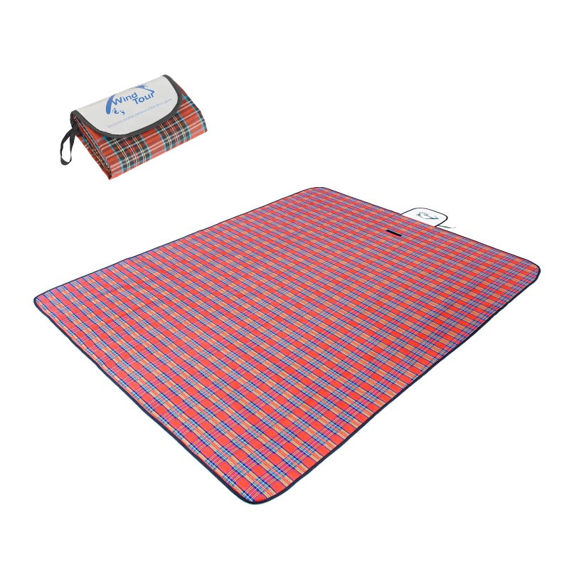 Wind Tour Waterproof Picnic Blanket with Carry Strap - Foldable Sandproof Outdoor Mat for Camping, Beach, Park - 59" x 71",Red (Single Mat) - Image 1