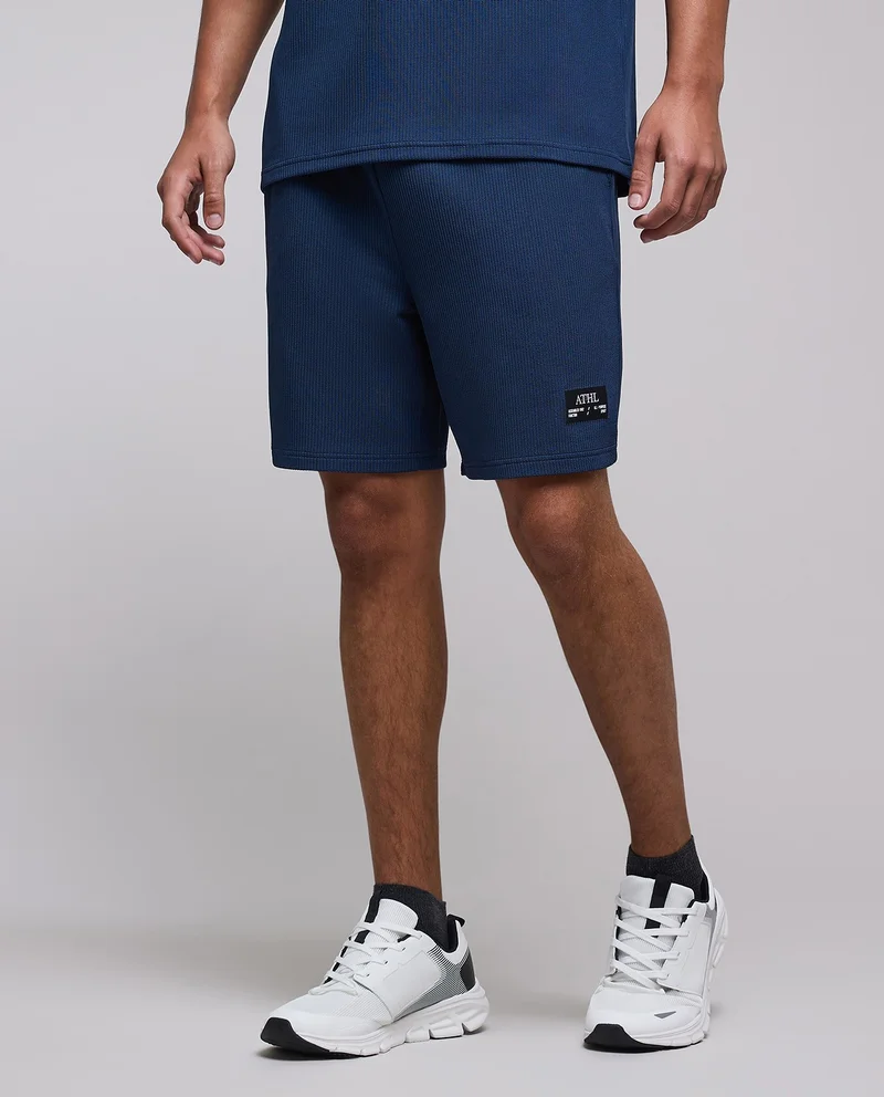 أر أند بي Textured Shorts with Drawstring Waist
