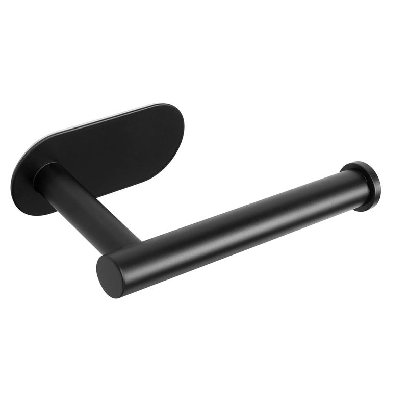 HASTHIP Tissue Paper Holder SelfAdhesive Premium Thicken SUS304 Stainless Steel Rustproof Adhesive Toilet Roll Holder no Drilling for Bathroom Kitchen Washroom 1 Pack Matte Black - Image 1