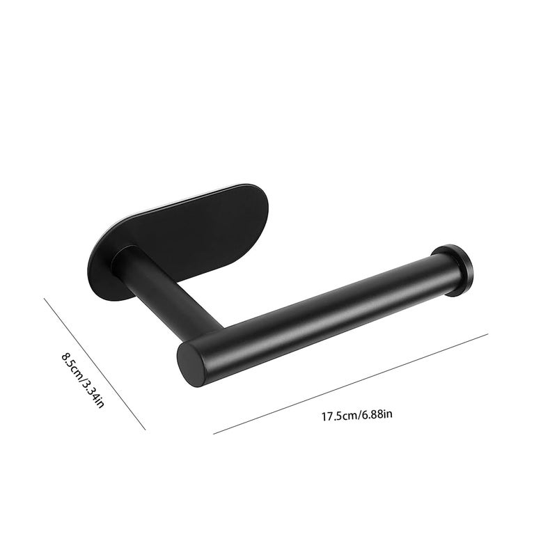 HASTHIP Tissue Paper Holder SelfAdhesive Premium Thicken SUS304 Stainless Steel Rustproof Adhesive Toilet Roll Holder no Drilling for Bathroom Kitchen Washroom 1 Pack Matte Black - Image 2