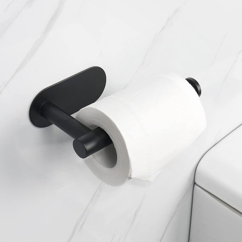 HASTHIP Tissue Paper Holder SelfAdhesive Premium Thicken SUS304 Stainless Steel Rustproof Adhesive Toilet Roll Holder no Drilling for Bathroom Kitchen Washroom 1 Pack Matte Black - Image 5