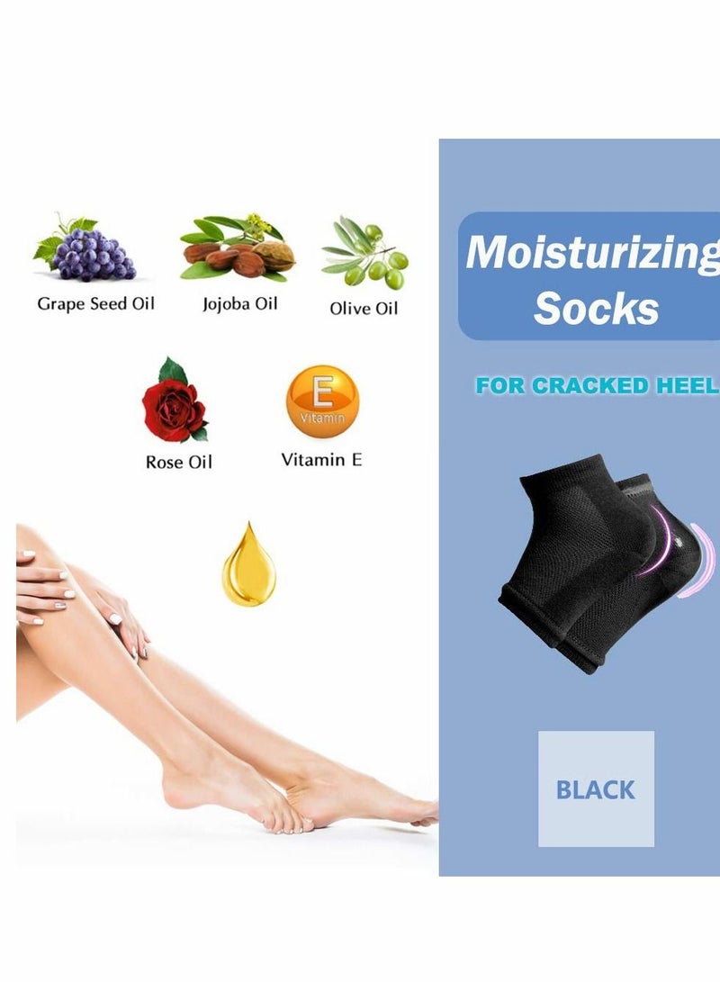 SYOSI جوارب مرطبة، جوارب جل كعب للقدم الجافة والمتشققة، منتجع مهوى للشفاء والعلاج، بطانة مشبعة بالفيتامينات، علاج لتخفيف الألم، للرجال والنساء - Image 3