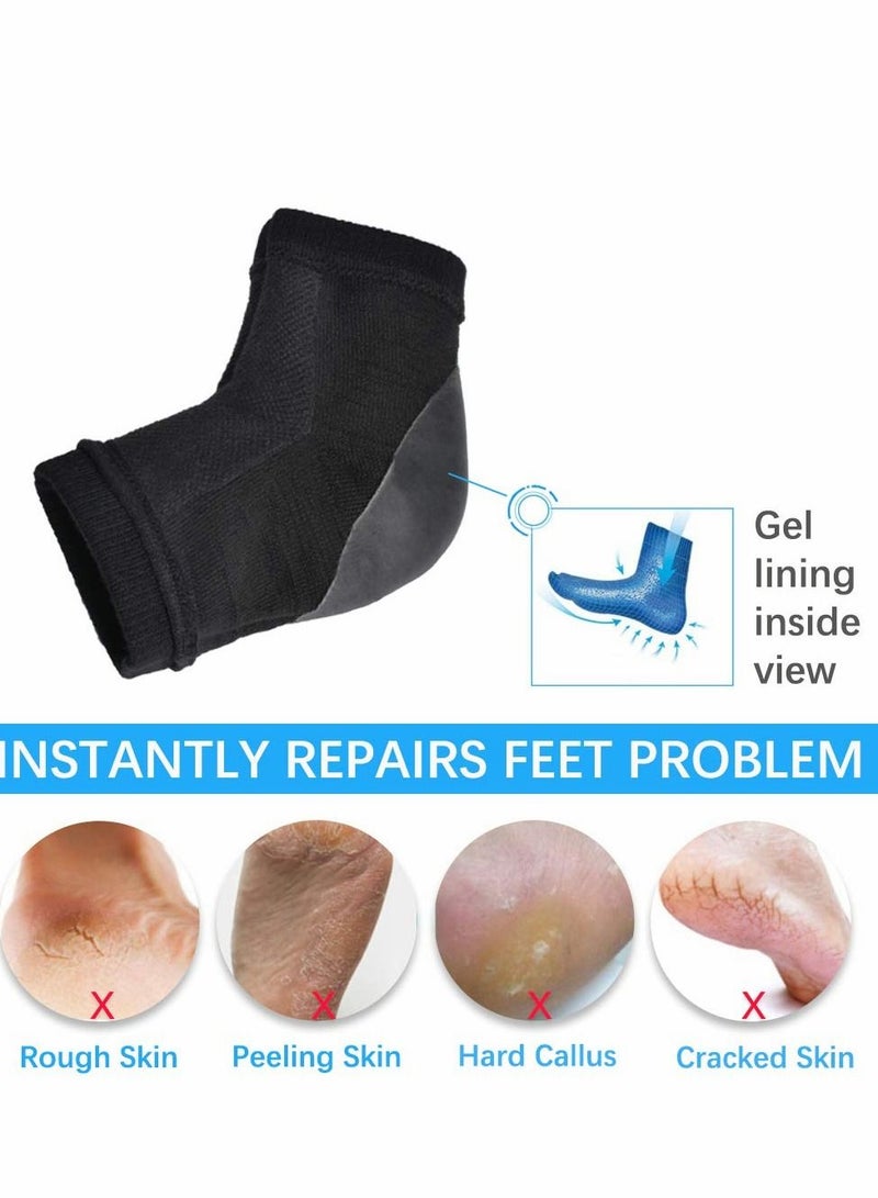 SYOSI جوارب مرطبة، جوارب جل كعب للقدم الجافة والمتشققة، منتجع مهوى للشفاء والعلاج، بطانة مشبعة بالفيتامينات، علاج لتخفيف الألم، للرجال والنساء - Image 5