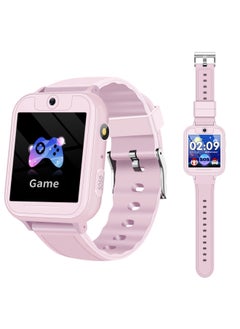 Generic 4G Full Netcom Video Call Five Generations Waterproof Student Smart Children GPS Positioning Phone Watch-Color:F8 Version TF Card Music Game Call Positioning-pink  - Image 1