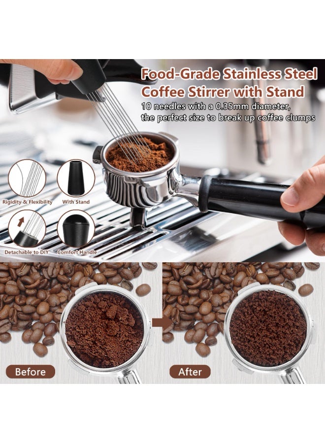 HIKMA Plus Espresso Accessories Set 51mm, 4-Piece Coffee Kit with Constant Force Tamper, WDT Tool, RDT Spray Bottle & Tamping Mat for 51mm Portafilters - Image 4