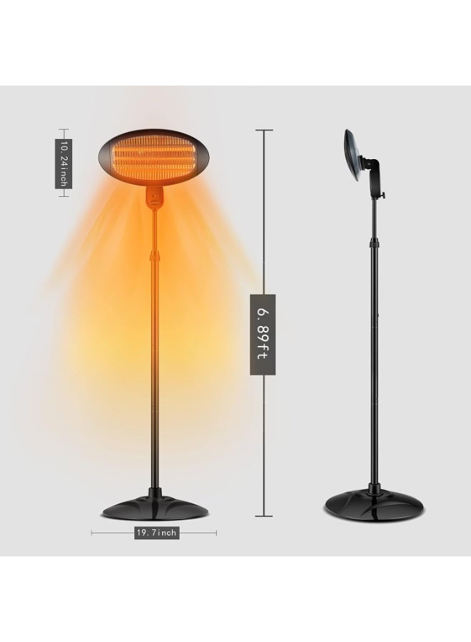 إيكون مدفأة فناء قائمة بذاتها من ايكون، 2000 وات، FHJ005، لون أسود، ارتفاع قابل للتعديل، وسهولة في التركيب - Image 3