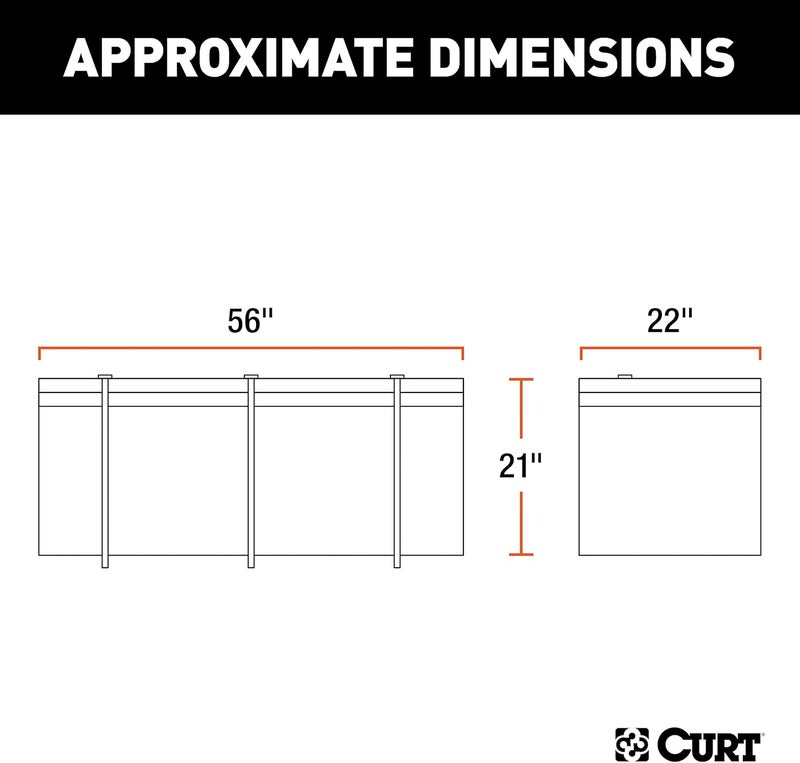 كيرت حقيبة شحن فينيل سوداء مقاومة للطقس من CURT 18211 مقاس 56 × 22 × 21 بوصة لحامل المقطورة تصميم مطابق لسعودية - Image 2