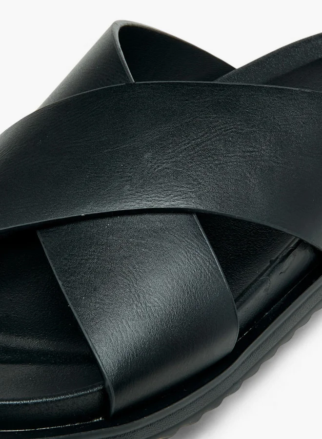 LBL by Shoexpress Cross Strap Slip-On Sandals