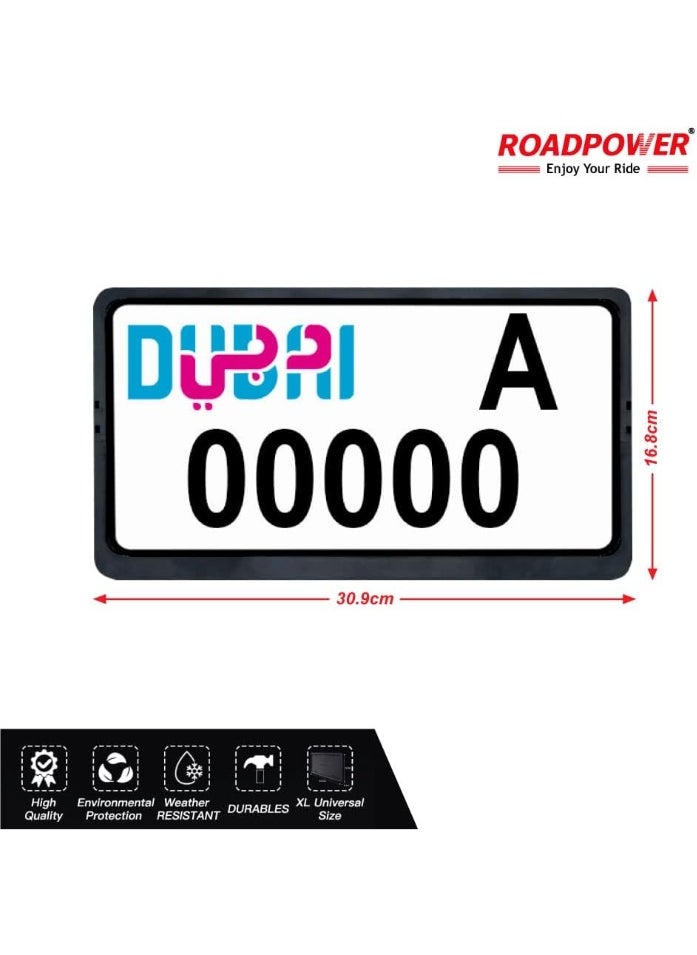 RoadPower Car Plate Number Holder Small Black - Pack of 2 Holder for (Dubai) Only  - Image 4