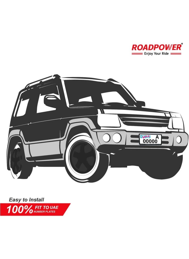 RoadPower Car Plate Number Holder Small Black - Pack of 2 Holder for (Dubai) Only  - Image 5