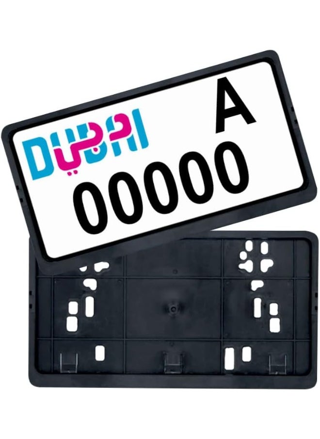 RoadPower Car Plate Number Holder Small Black - Pack of 2 Holder for (Dubai) Only  - Image 1