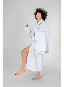 COTTON BOX Classic Bathrobe Set Güher White Women M/L  - Image 1