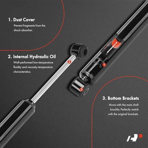 A-Premium Front Steering Damper Compatible with Chevrolet Silverado 2500 HD, Silverado 2500 HD Classic, Silverado 3500 & GMC Sierra 2500 HD, Sierra 3500 & Jeep Grand Cherokee, Wrangler, Cherokee - Image 3