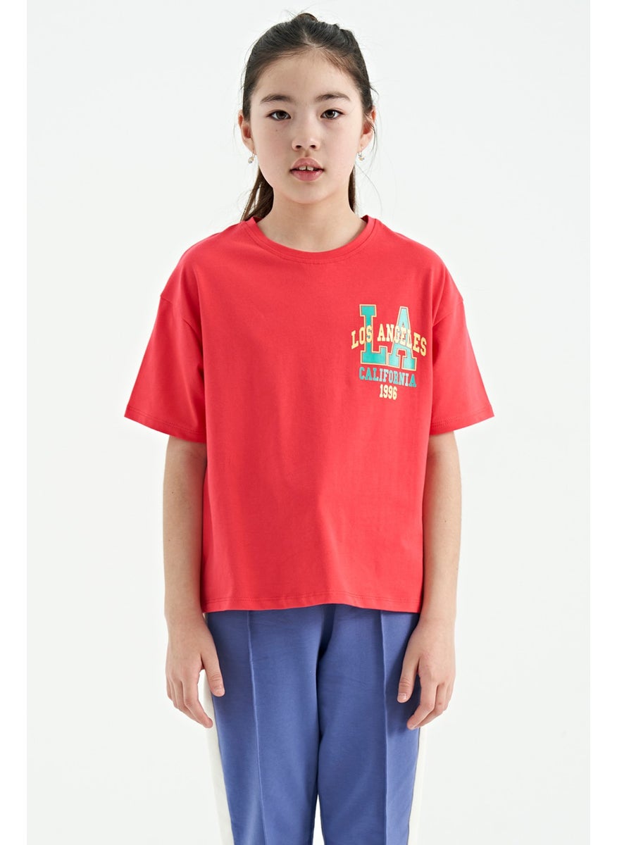 Tommy Life - Rose Front Back Printed O Neck Oversize Short Sleeve Girls T-Shirt - 75127 - Image 1