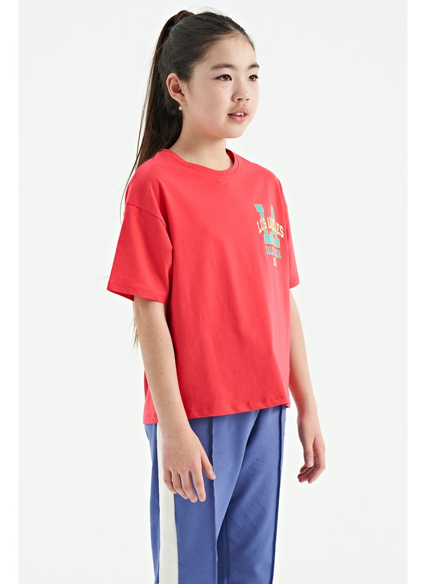Tommy Life - Rose Front Back Printed O Neck Oversize Short Sleeve Girls T-Shirt - 75127 - Image 1