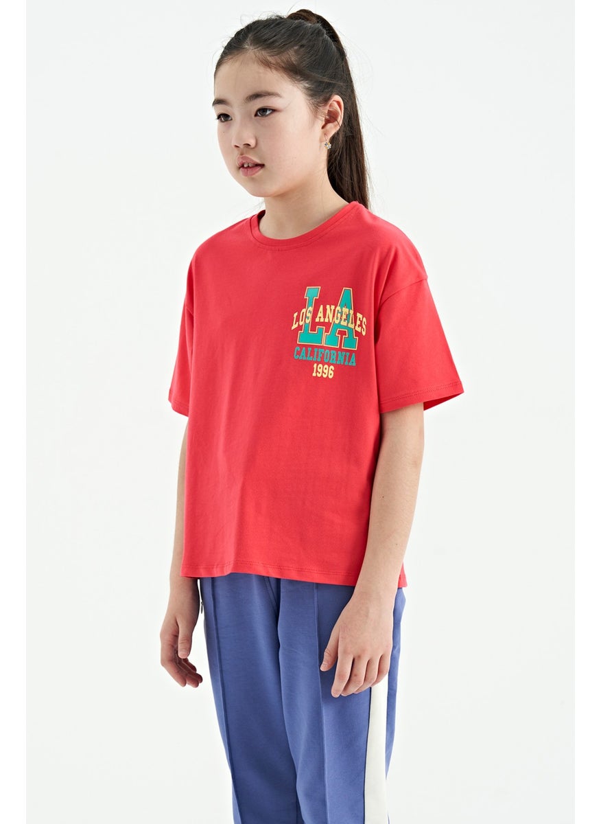 Tommy Life - Rose Front Back Printed O Neck Oversize Short Sleeve Girls T-Shirt - 75127 - Image 1