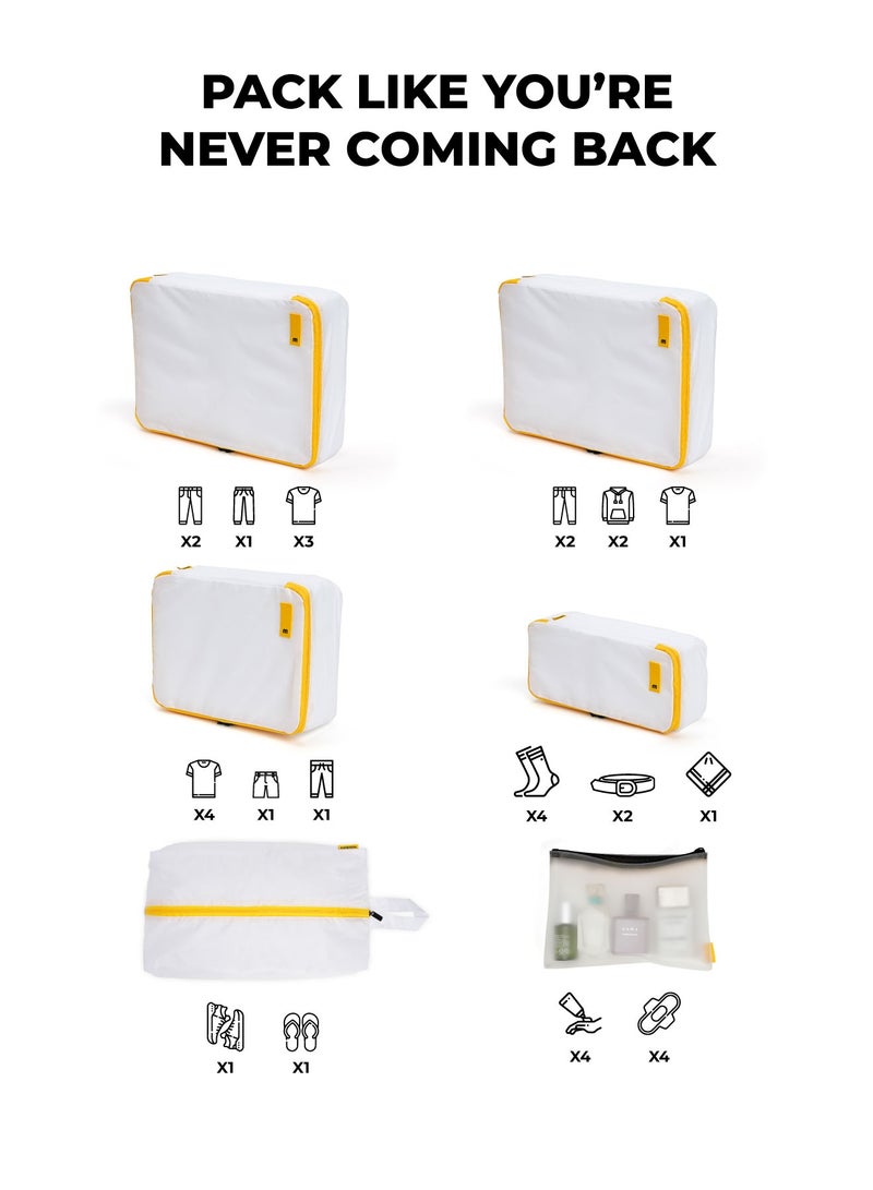 Mokobara The Packing Cubes (Set of 6) Still Loading Sunray, White - Image 4