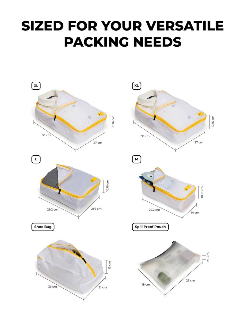 Mokobara The Packing Cubes (Set of 6) Still Loading Sunray, White - Image 3