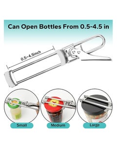 SYOSI Adjustable Jar Opener for Weak Hands Easy Jar Opener for Seniors with Arthritis, Multifunctional Stainless Steel Can Opener Jar Lid Gripper Manual Bottle Opener Kitchen Gadgets (2 PCS)  - Image 4