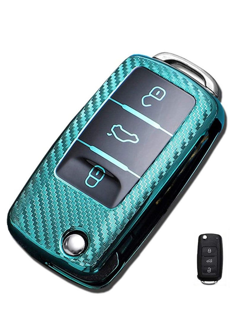 Zikra Key Fob Cover for vw Key fob Cover Volkswagen Key fob Cover vw Jetta Beetle Passat Touran Tiguan Skoda Accessories Premium Soft TPU Anti-dust Full Protection 3 Buttons - Image 1