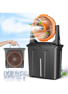 Generic 9L Bucket Portable Misting Fan for Outdoors Patios - 10IN, 20000mAh Rechargeable Battery Operated Camping Fan, 3 Strong Winds, 3 Large Spray Outlets, for Fishing/Travel/Garden/Golf/Tent/Office  - Image 1