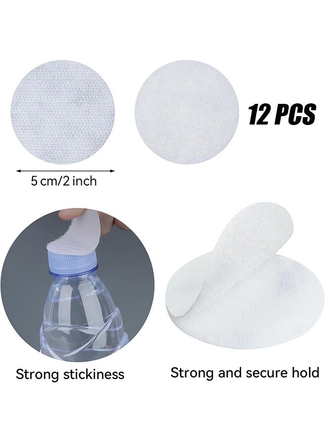 12 Pairs 2 Inch Round Hook and Loop Dots, White Double Sided Sticky Tape Self Adhesive Nylon Sticky Back Strips Hook Loop Fasteners Coins for Home Office Car Phone Mount - Image 2