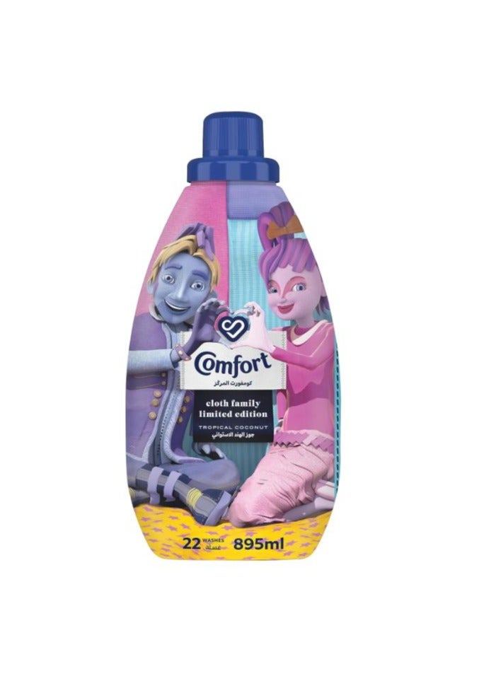 COMFORT Cloth Family Concentrated Fabric Softener, Tropical Coconut, for a limited time only, 895ml - Image 1