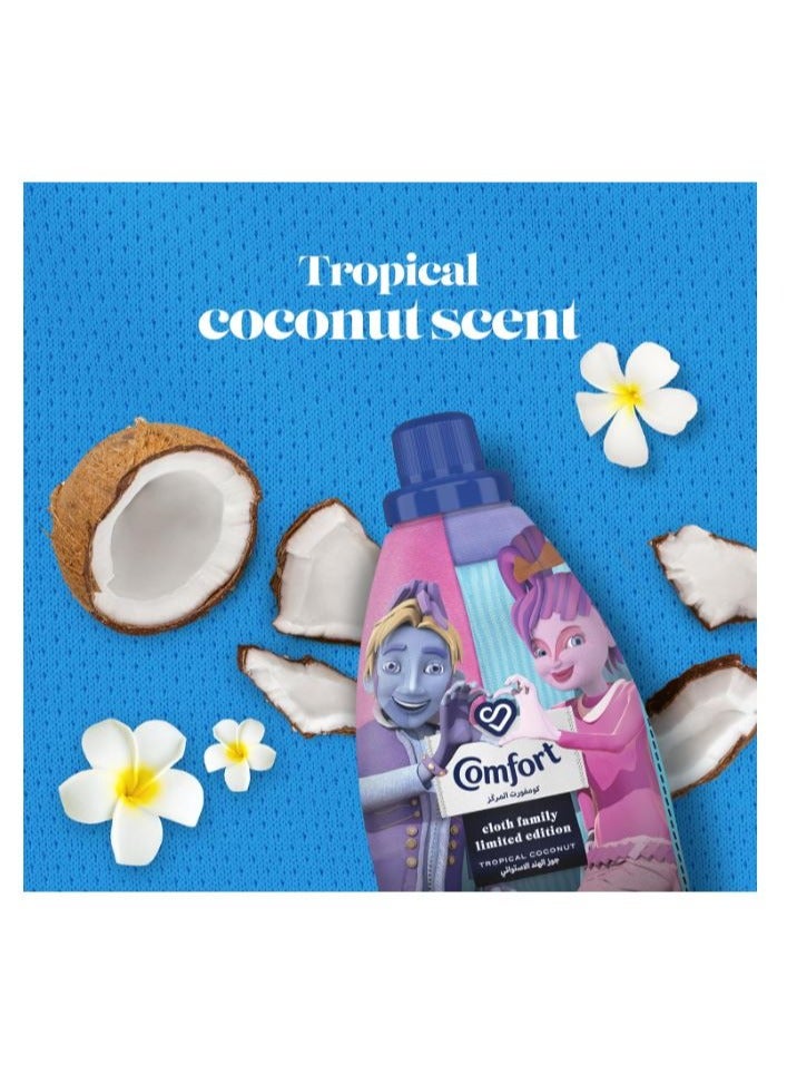 COMFORT Cloth Family Concentrated Fabric Softener, Tropical Coconut, for a limited time only, 895ml - Image 2