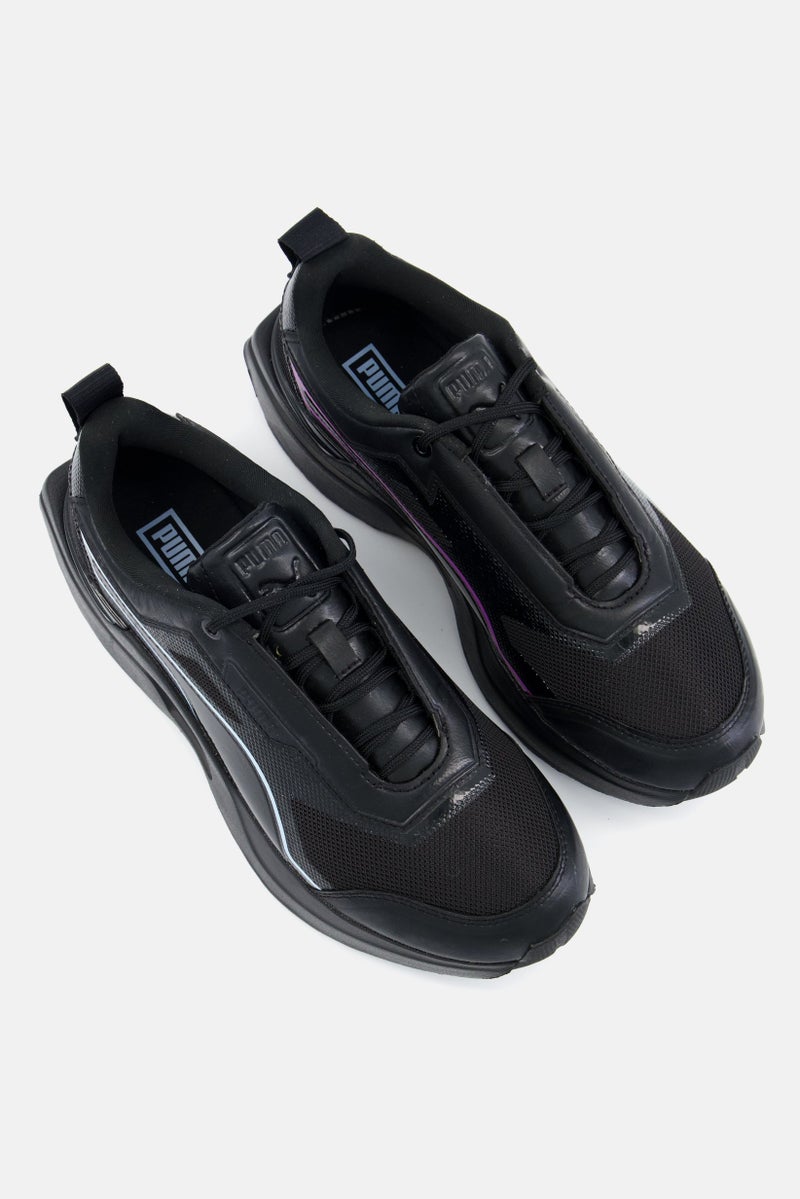 PUMA Women Kosmo Rider Digital Dark Lace Up Shoes, Black - Image 4