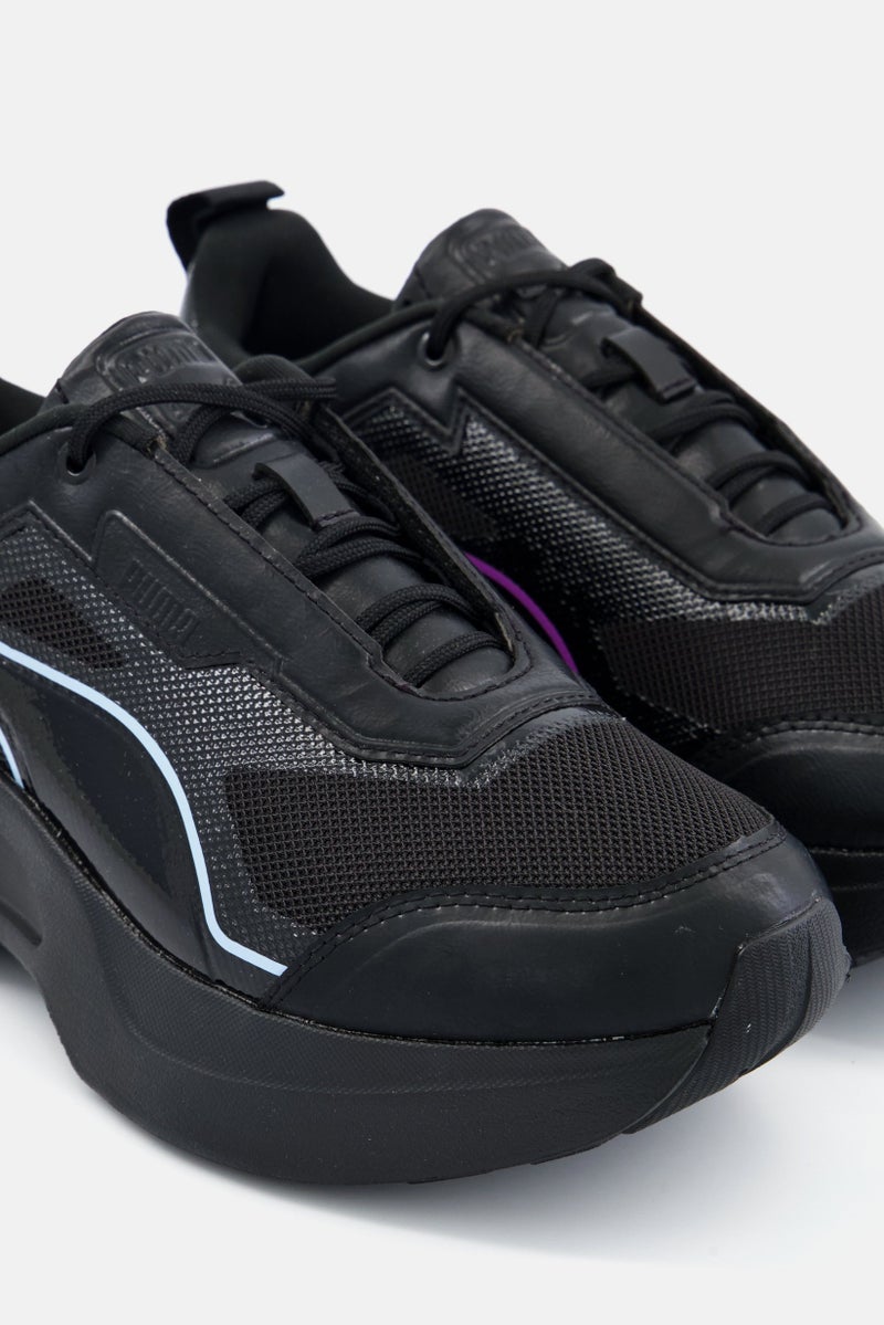 PUMA Women Kosmo Rider Digital Dark Lace Up Shoes, Black - Image 3