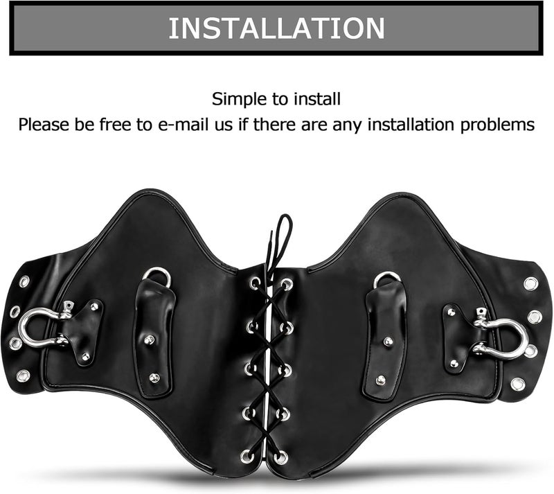 psler Leather Side Saddle Heat Shield Deflector, Universal Motorcycle Rider Heat Shield Deflector for Touring Sportster - Image 5