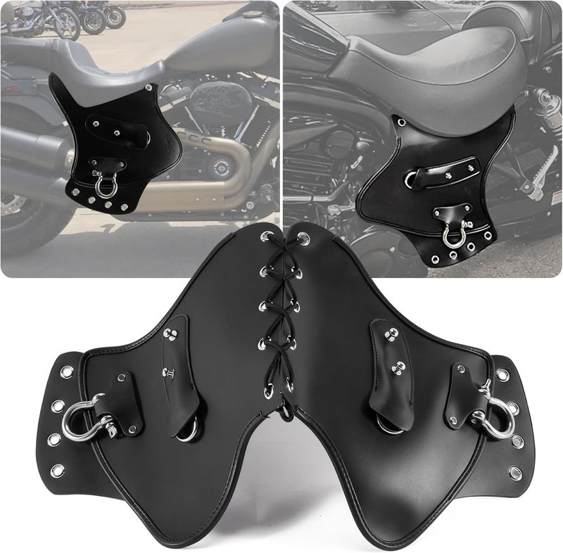 psler Leather Side Saddle Heat Shield Deflector, Universal Motorcycle Rider Heat Shield Deflector for Touring Sportster - Image 1
